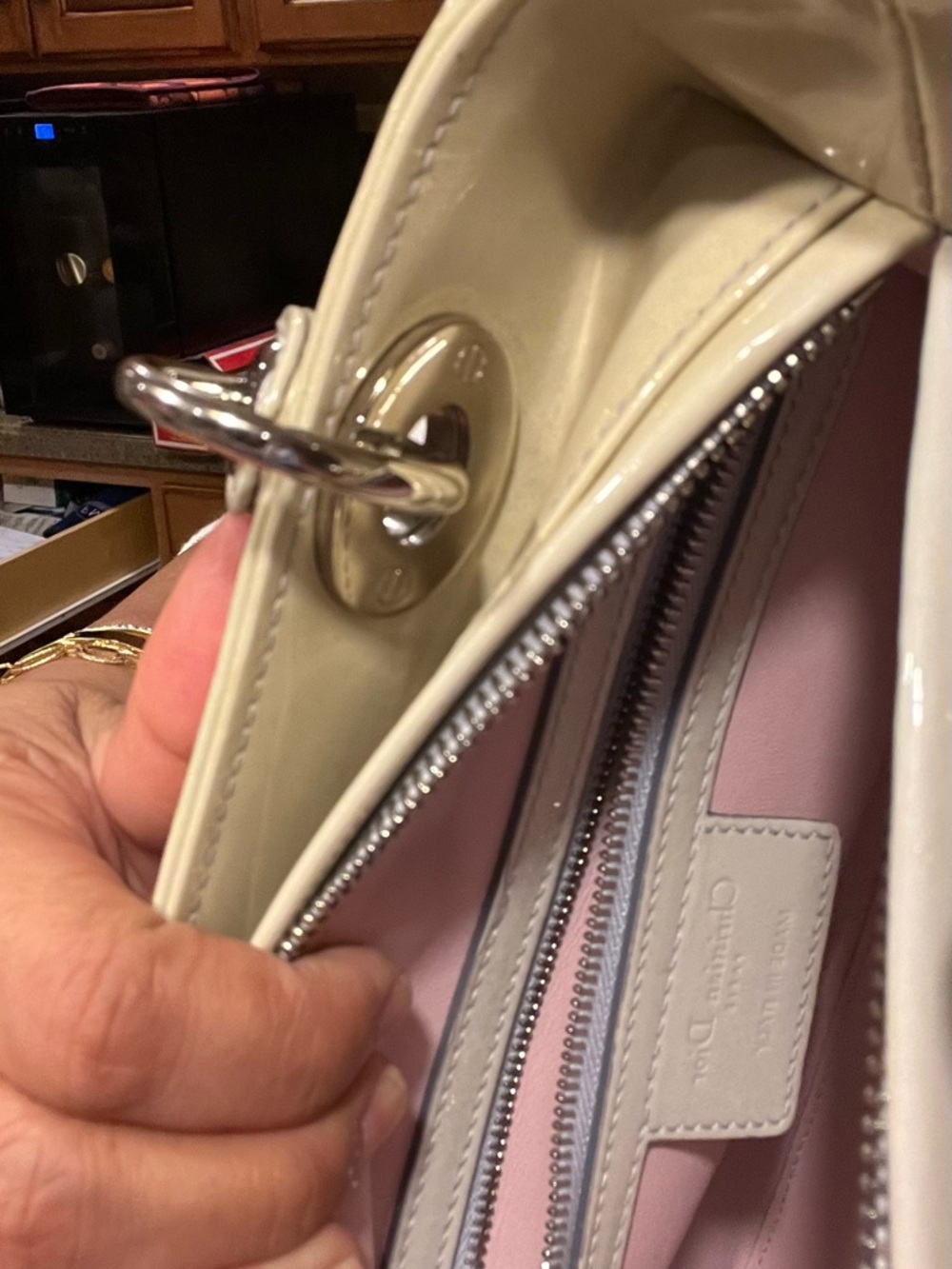 Lady Dior Leather Medium Ombre Patent Cannage satchel Limited Edition - Picture 10 of 11